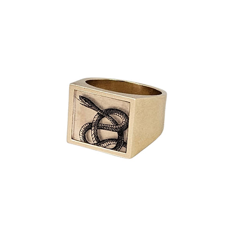 Rectangle Signet Ring, Serpent
