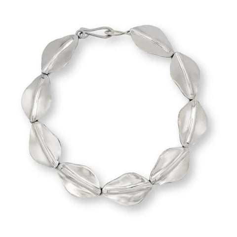 Fan Link Bracelet, Silver