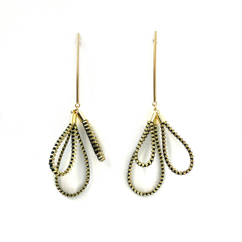 Spinkles Zipper Earrings, Gold