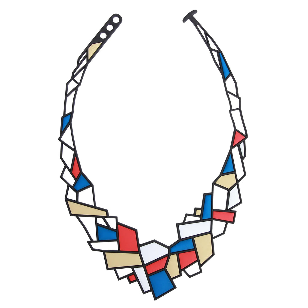 Prism Necklace, Blue & Red