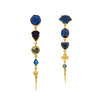 Five Charm with Victorian Drop Earrings, Blue