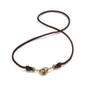 Sister Clasp Necklace, Brown Cord