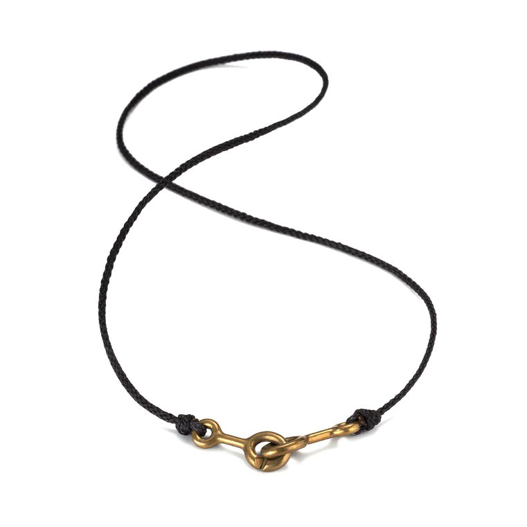Sister Clasp Necklace, Black Cord