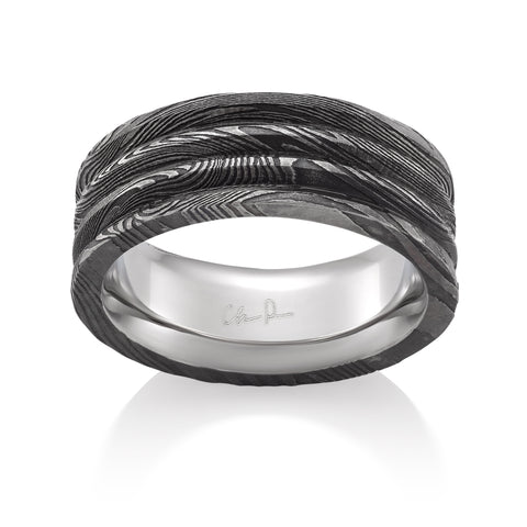 Merapi Damascus Steel Ring, Cosmic Pattern