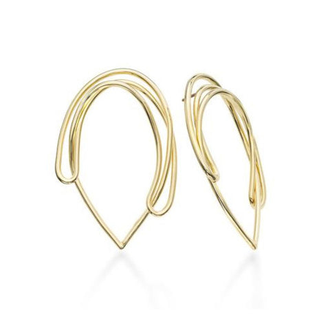 Drawing No. 1 Earrings, Gold