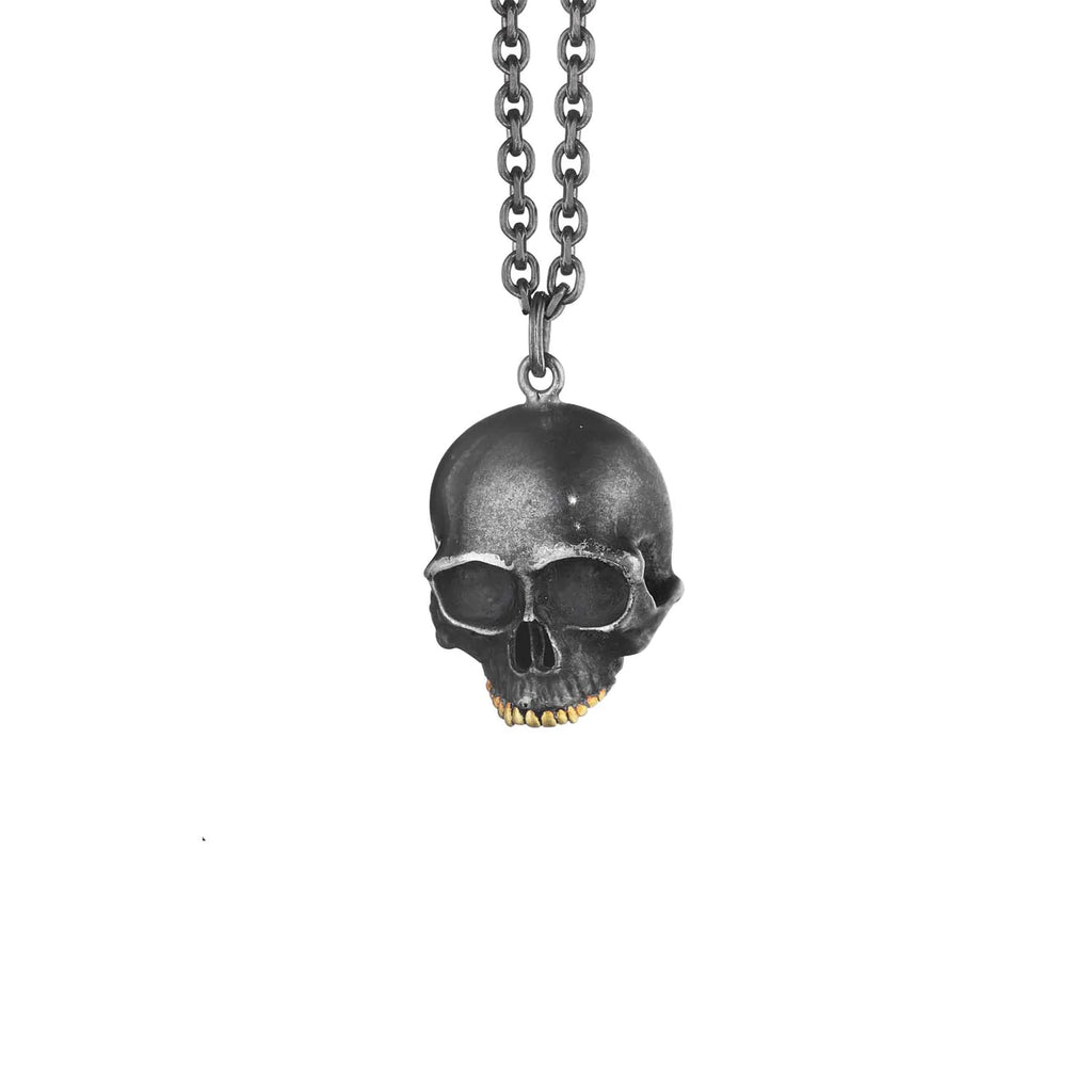 Small Black Skull Pendant Necklace