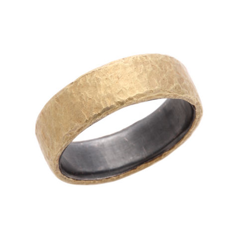Hammered Band, Gold Wrap