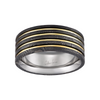 Damascus Steel & Gold Erebus Ring, Supernova Pattern