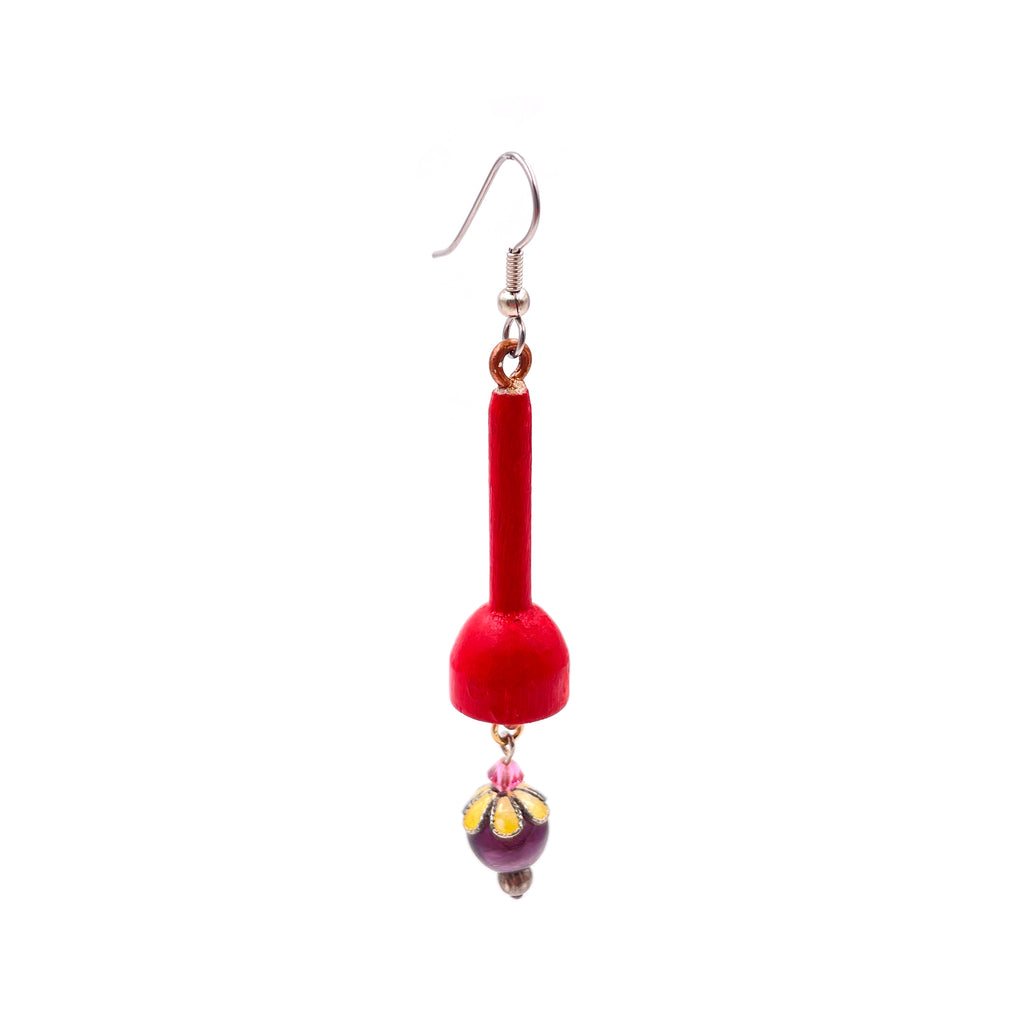 Game Piece Earring, Red