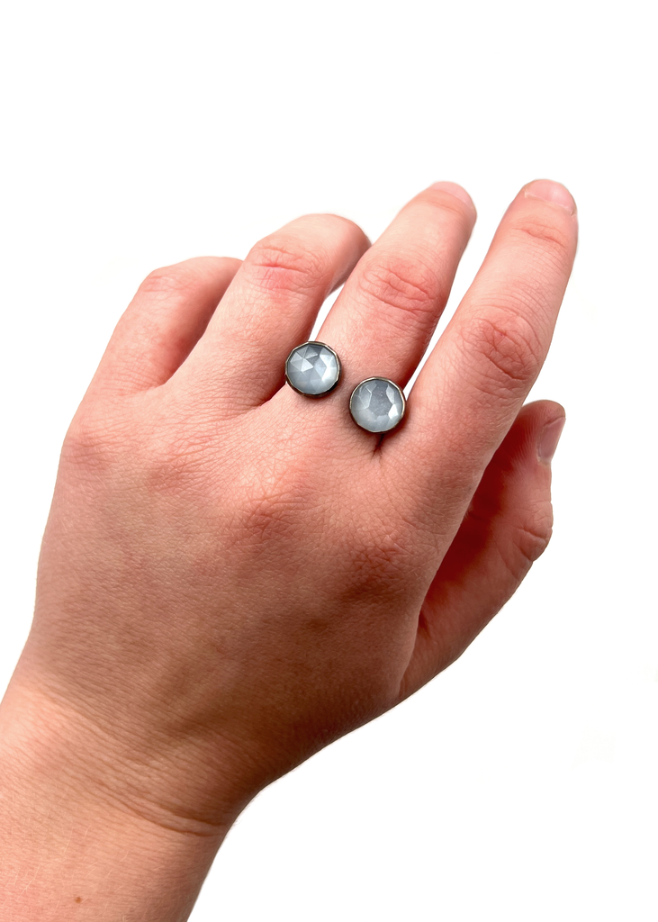 Split Ring, Multiple Gem options Moonstone Size 7.5