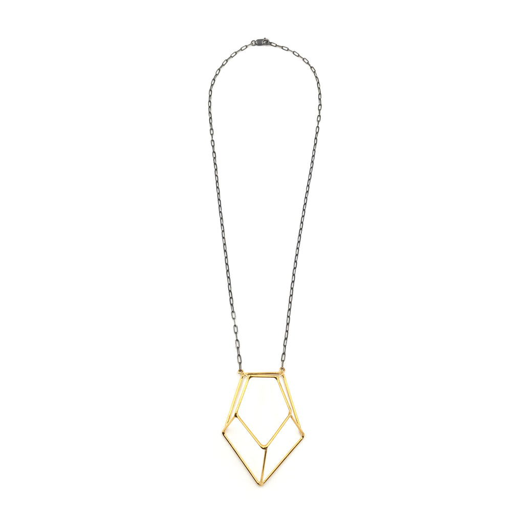Crystalline Construction Necklace, Two-tone