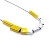 Tube Pendant Necklace, White & Yellow