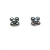 Pearl Cluster Earrings, Dark Gray