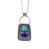 Turquoise and Lapis Frame Pendant