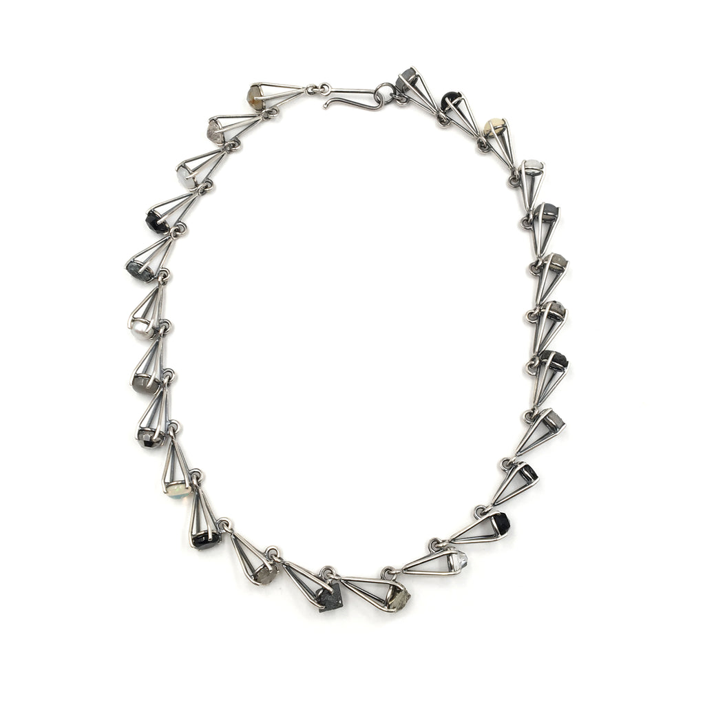 Gray Prong Link Necklace
