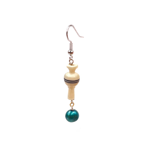 Game Piece Earring, Teal
