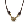 Sister Clasp Necklace, Brown Cord