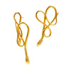 Serpentine Earrings, Gold, Large