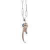 Rhino-beetle Necklace, Silver, Blue