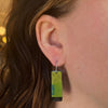 Tube Dangle Earrings, Green