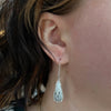 Elongated Teardrop Earrings, Cattails