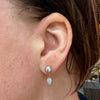 Detachable Drop Earrings, White and Blue