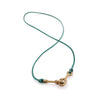 Sister Clasp Necklace, Emerald Cord