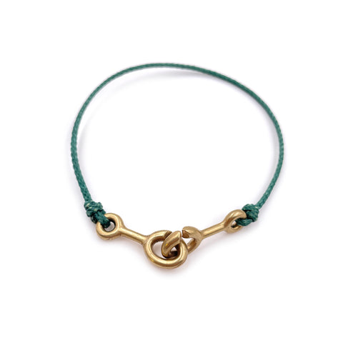 Sister Clasp Bracelet, Emerald Cord