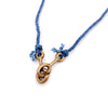 Sister Clasp Necklace, Indigo Cord