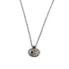 Blue Sapphire and Dots Charm Necklace