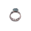 Hammered Lines Ring, Aquamarine