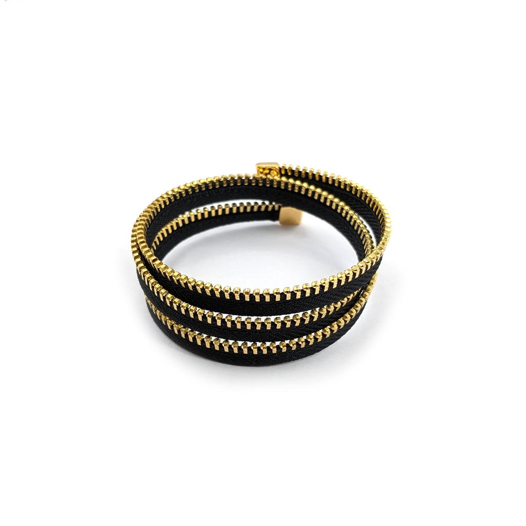 Thin Three Coil Bracelet, Gold