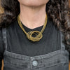 Saturn Gold and Black Necklace/Bracelet