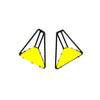 Foundation Trapezoid Vinyl Earrings, Small, Neon Yellow