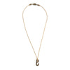 Signet Hook Necklace, Brass, Tan