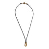 Signet Hook Necklace, Brass, Black