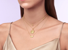 Crescent Moonface Necklace with Diamond Eyes