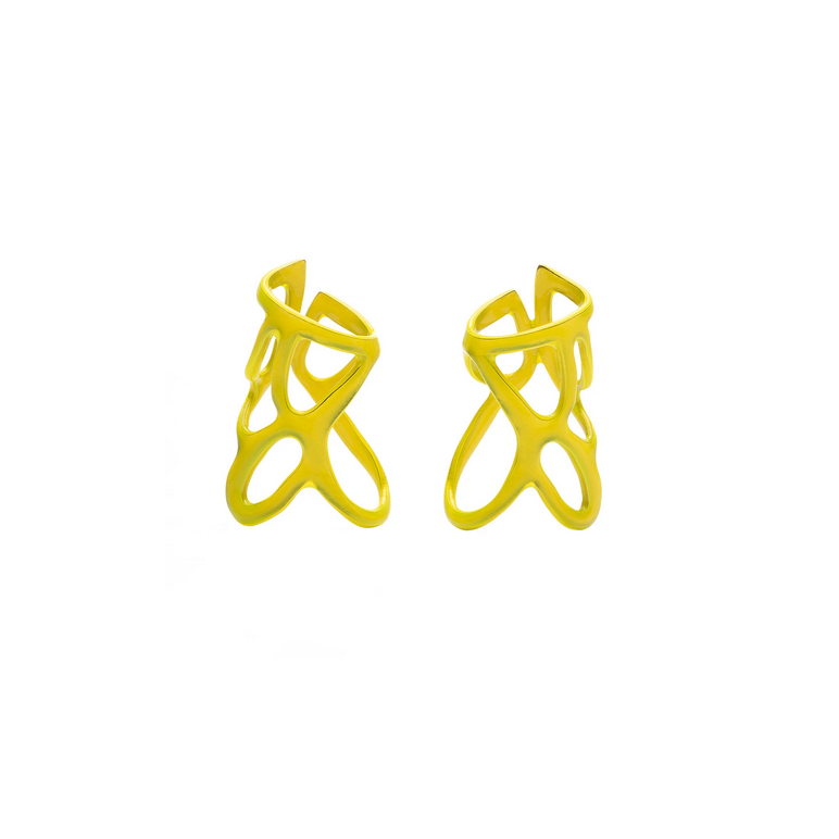 Lace Stud Earrings, Golden Lux