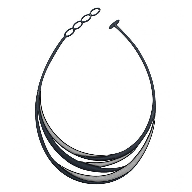 Swell Necklace, Silver and Black