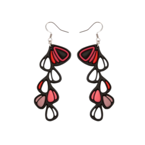 Dahlia Earrings, Cherry