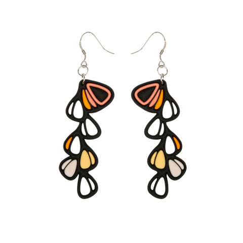 Dahlia Earrings, Peach