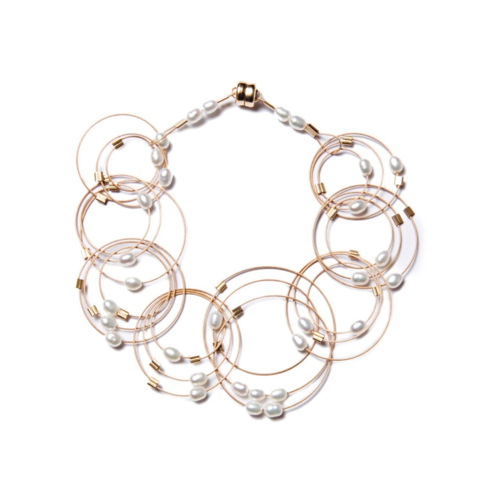 Vertigo Bracelet, Gold & Pearl