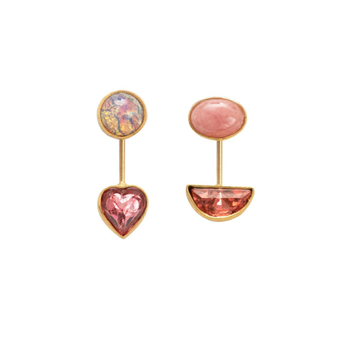 Detachable Drop Earrings, Pink