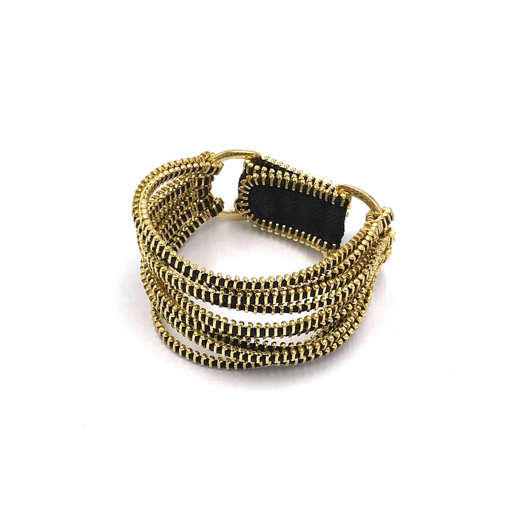 Tress Bracelet, Black & Gold