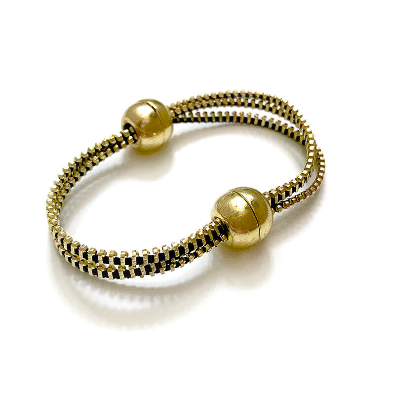Orbit Zipper Bracelet, Gold