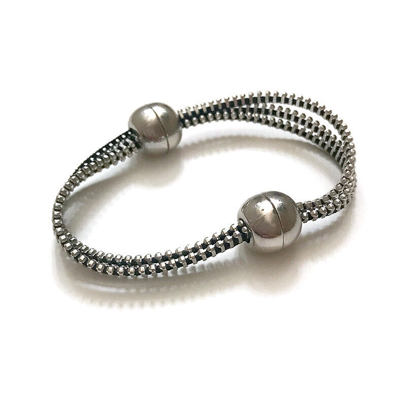 Orbit Zipper Bracelet, Silver